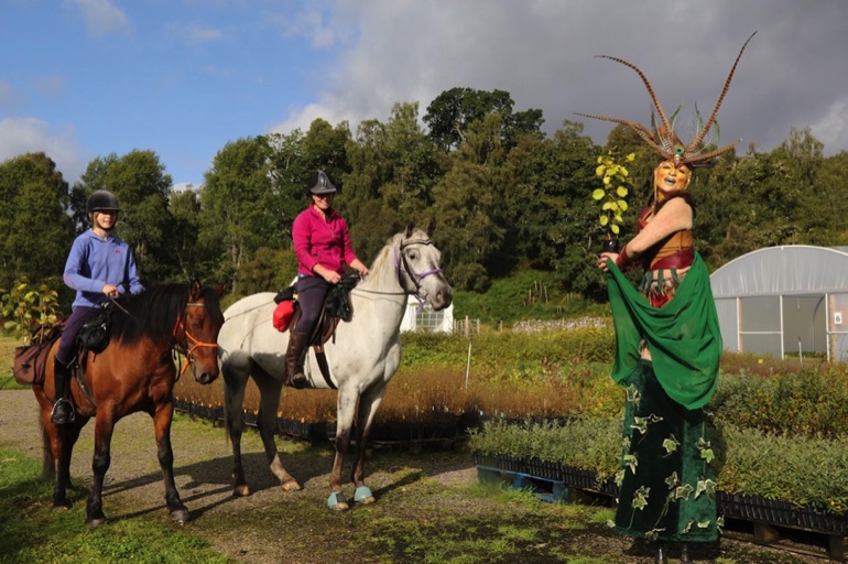 Pony riders and Forest Nymph begin the Journey with Trees